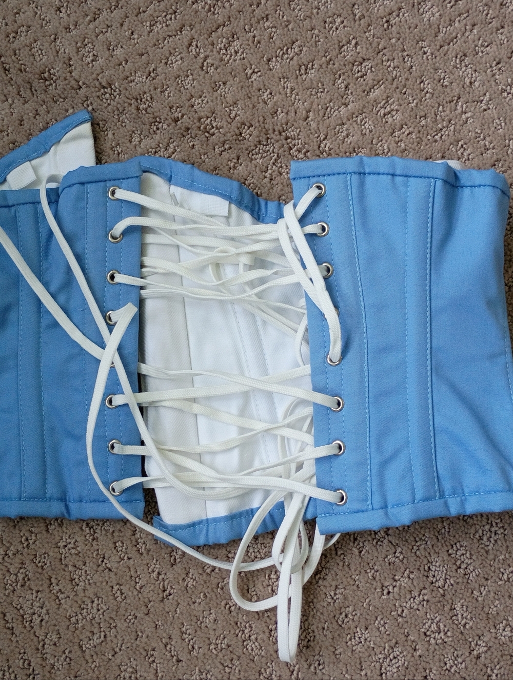 Light Blue Lace-Up Corset Waist Cincher - Picture 6 of 7